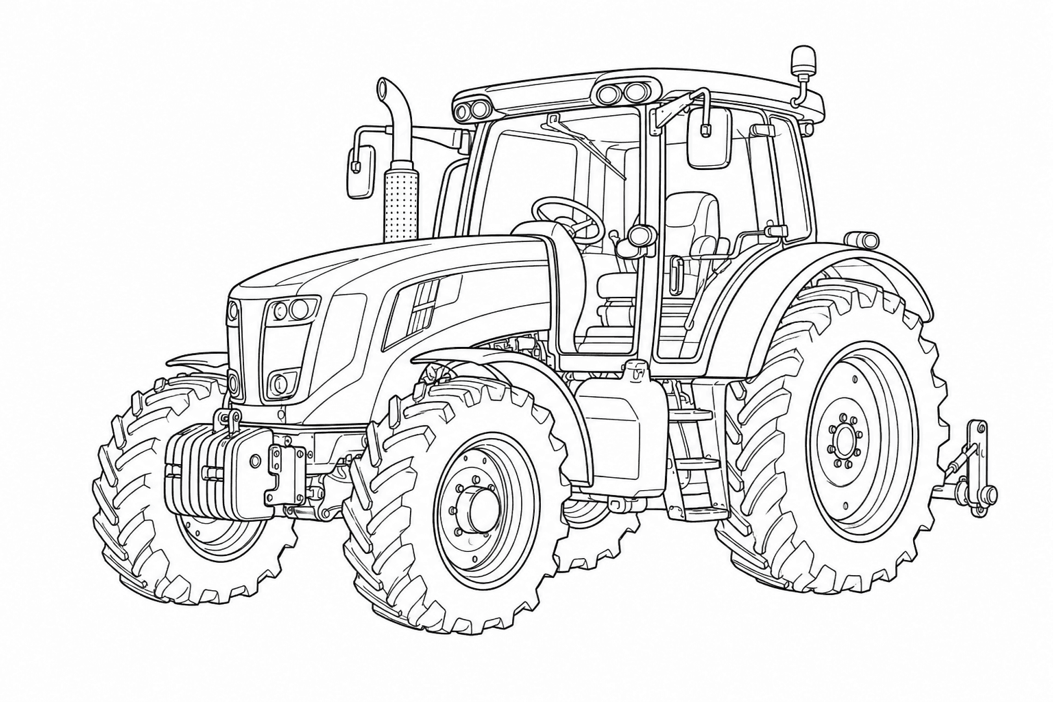 Illustrasjon av traktor i en demoannonse